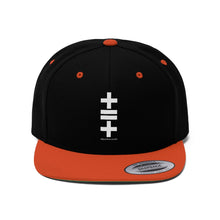 Load image into Gallery viewer, Unisex Flat Bill Hat (vertical logo)
