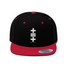 Load image into Gallery viewer, Unisex Flat Bill Hat (vertical logo)
