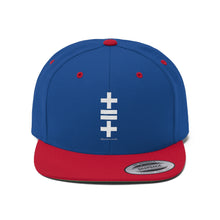 Load image into Gallery viewer, Unisex Flat Bill Hat (vertical logo)
